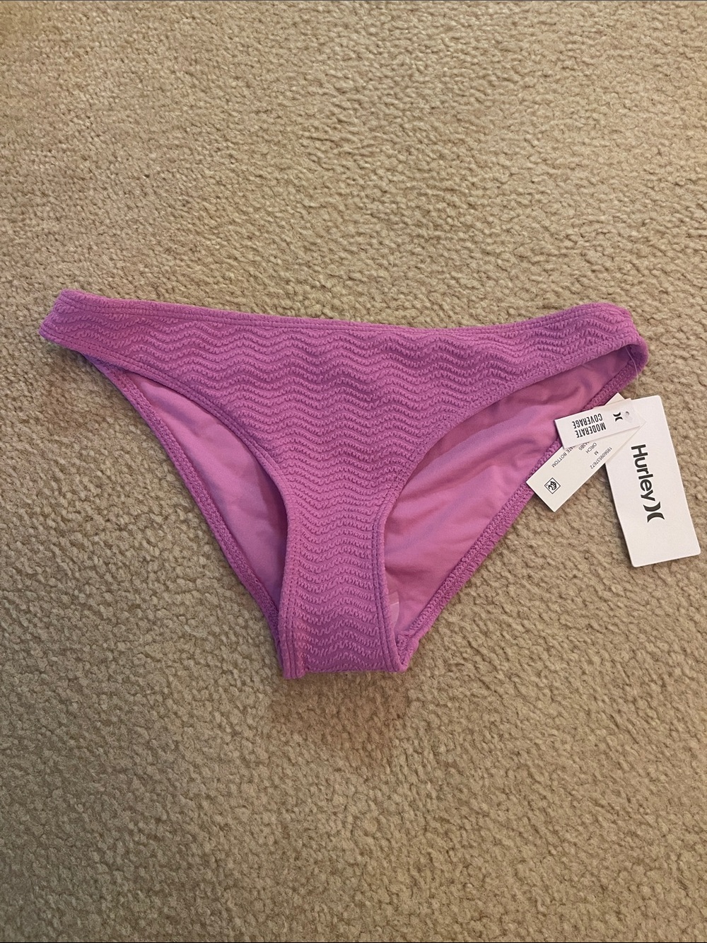 Hurley Purple Textured Bikini Bottom